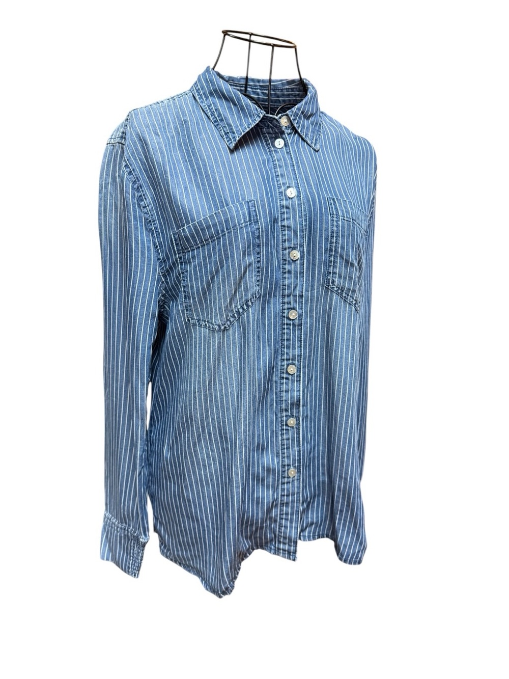 NWT Serra Retreat by Joie Rucker Striped Blue Casual Button-Down Shirt